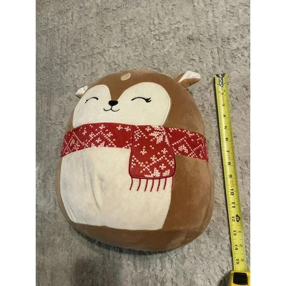 Squishmallow 12” Dawn Fawn Deer Plush Scarf Reindeer Christmas Edition Stuffed‎ - Picture 3 of 6